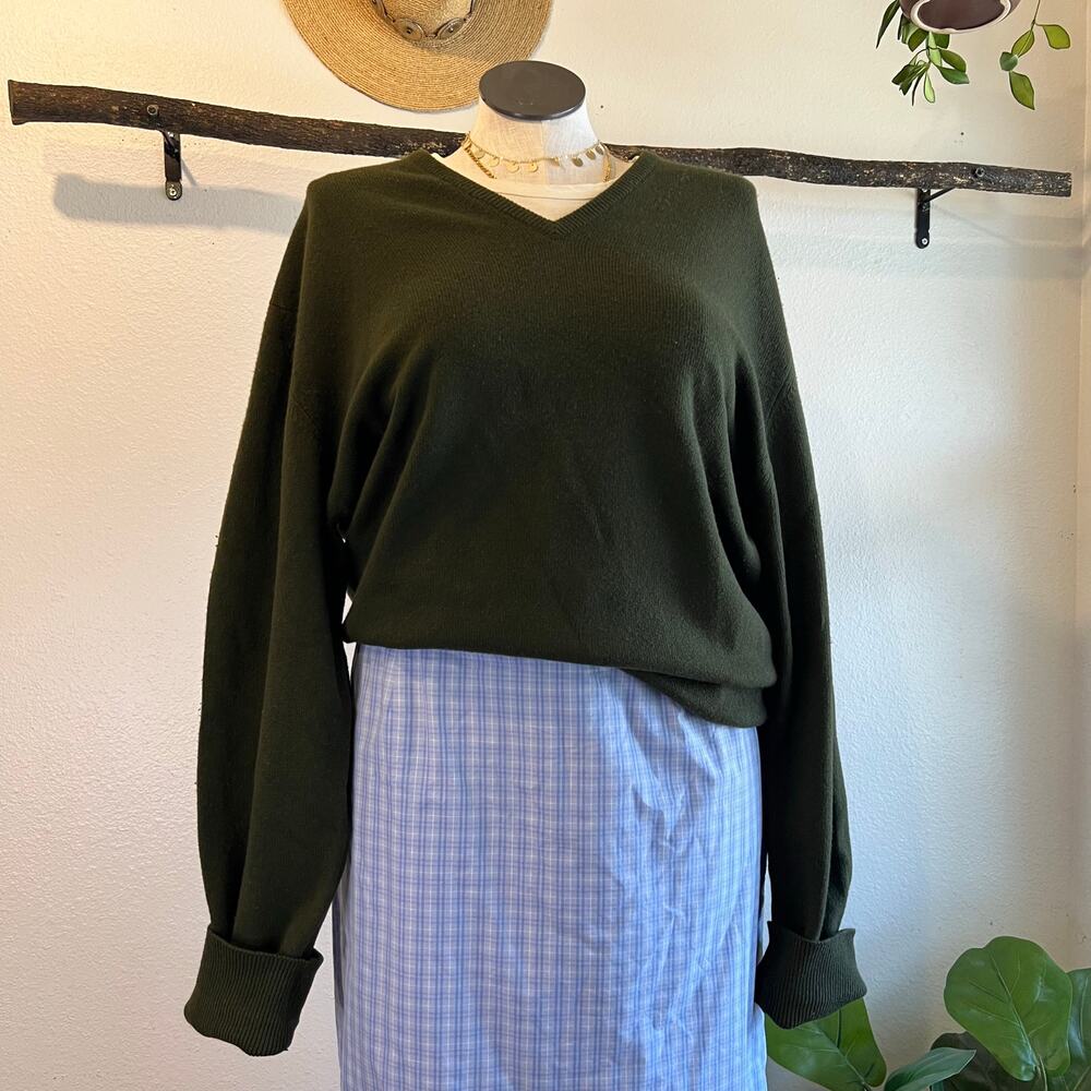 Green Unisex Pure Cashmere Cross Creek Peter Scott Hawick Scotland Size Large
